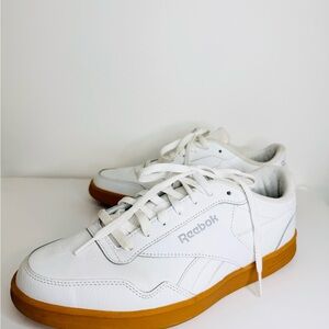 Men’s Reebok White Classic Gum Sole Leather Sneakers